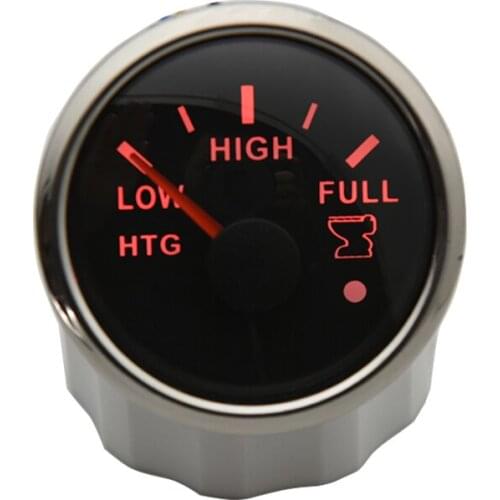 Sewage Level Gauge Low High Full Red Backlight 52MM Gauge Waterproof Boat Sewage Level Meter Holding Tank Level Gauge 0-190ohm