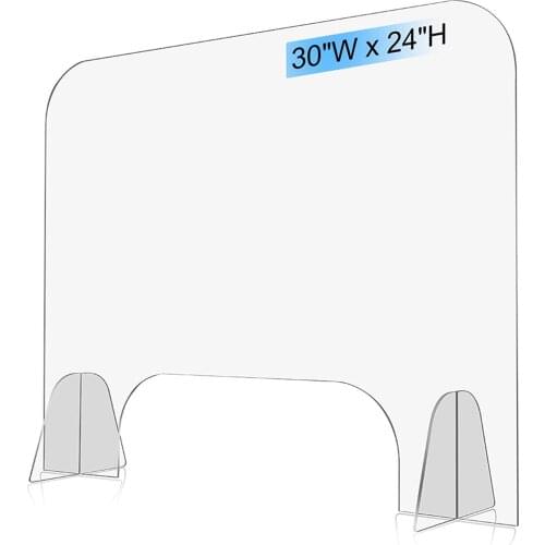 Plexiglass Shield Clear Acrylic Sneeze Screen Guard For Counter,Office,Reception Desk With Transaction Window 30inchx24inch