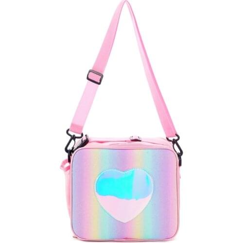 D0LF Holographic Lunch Bag Insulated Lunch Box Cooler Tote Bags Picnic Container Storage Organizer for Women Girl Office