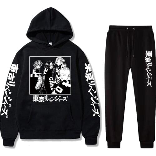 Hot Tokyo Revengers Hoodie Pants Men Women Harajuku Tracksuits Casual Jogging Suits