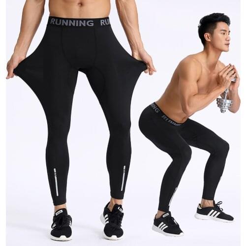 Mens Sport Tights, Compression Gym Leggings, Running Sports Leggings,Fitness Quick Dry Pants for Men Basketball Leggings