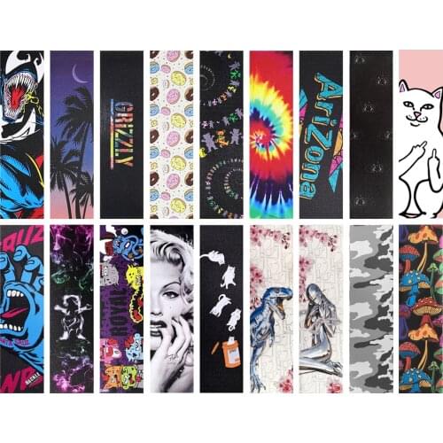 E Win Skateboard Grip Tape Self Adhesive Longboard Tape 84*23cm Sandpaper Printing Anti Skid Tape Deck Sticker Accessorie