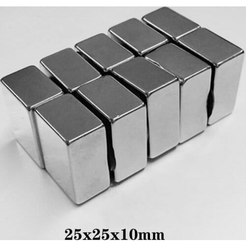 1~10PCS 25x25x10 Quadrate Powerful Magnets 25mmX25mm Permanent Magnet 25x25x10mm block Strong Neodymium Magnetic 25*25*10