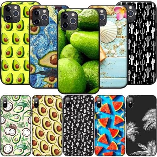 GX241 Summer Avocado watermelon Cactus Silicone Soft Case for iPhone 12 Mini 11 Pro XS Max XR X 8 7 6 6S Plus 5 5S SE 2020