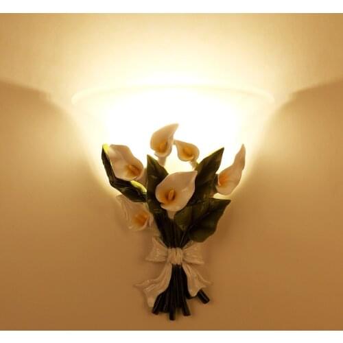 European-Style Living Room Bedroom Wall Lamp Nordic Retro Aisle Restaurant Background Wall Lamp Resin Antique