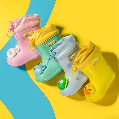 Baby Boys Girls EVA Rain Boots Soft Waterproof Children Shoes Cute Rubber Toddler Infant Kids Anti-Slip Outdoor Wear