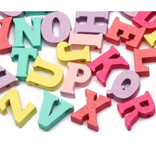 Natural Wooden Letter Numerals Wooden Beads 7-16mm Loose Spacer Beads For Jewelry Making Diy Necklace Bracelet Accessories