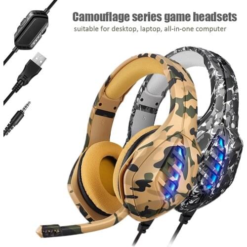 Wired Gaming Headset Glowing for Mobile phone Stereo Headphones with Mic for PS5 Supper Bass Earphone for PS4 Xbox PC Laptop