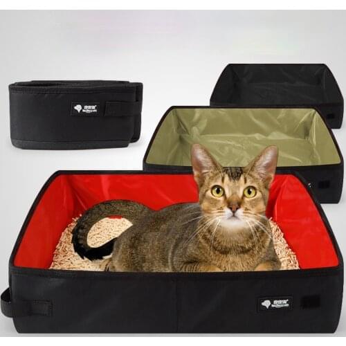 Folding Cat Litter Box Waterproof Outdoor Foldable Portable Litter Box Travel And Camping Toilet For Puppy Cats Dogs Seat