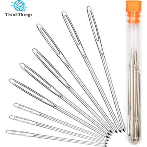 ThinkThings 12 15 20 PCS Large Eye Blunt Sewing Needles Cross Stitch Knitting Needle Embroidery Thread Needle Sewing Accessories