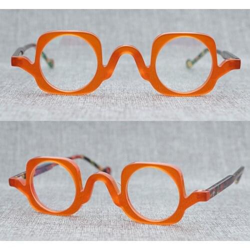 Unique niche personality frameHandmade Acetate Glasses Men Women Vintage Eyeglasses Fashion Frame Opictal Eyewear small size