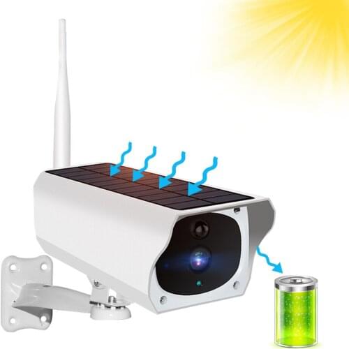 JideTech Waterproof 2MP 1080P Supply IP Wireless Night Vision Outdoor CCTV Solar Panel Outdoor Surveillance Camera With Wifi