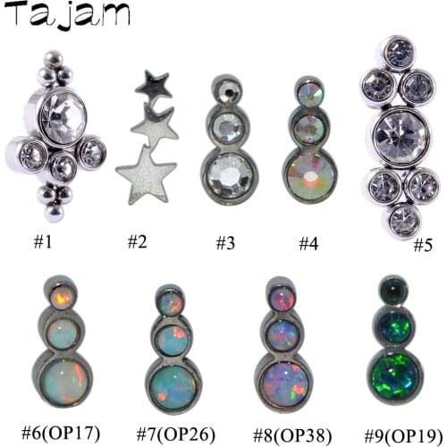 1PC Star Dermal Anchor Opal Head Skin Diver Hide In Skin Beautiful Piercing Tattoo Women Fashion Piercing Body Jewelry Titanium
