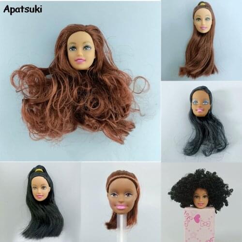1pcs Mix Style Doll Head with Hair for 1/6 BJD Doll Make Up Heads for 11.5" Doll Accessories Kids Toys Best Gifts for Girls DIY