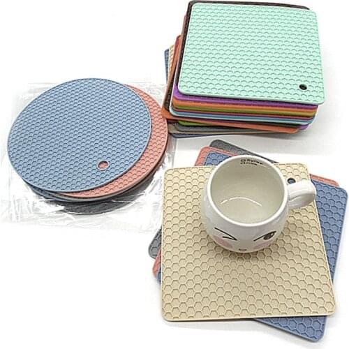 1 pcs Heat Resistant Silicone Table Mat Honeycomb Placemat Non-slip Pan Pot Trivet Holder Mats 17.5x17.5cm