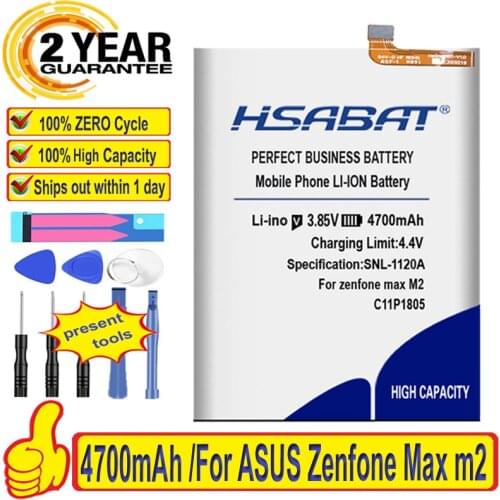 100% Original HSABAT 4700mAh C11P1805 Battery For ASUS Zenfone Max m2 zb632kl zb633kl