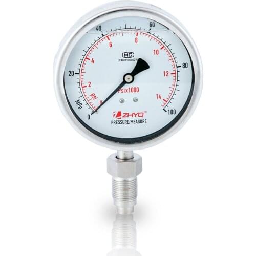 100MPa-150MPa -M20*1.5 Bourdon Tube Homogenizer Sanitary Pressure Gauge