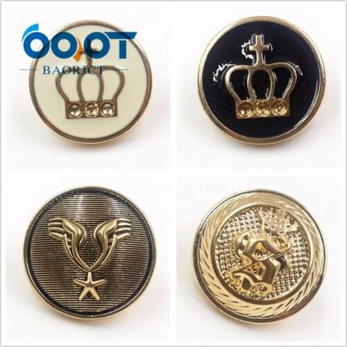 178232,10pcs/lots Crown gold metal buttons Coat Suits Uniforms Buttons DIY handmade sewing