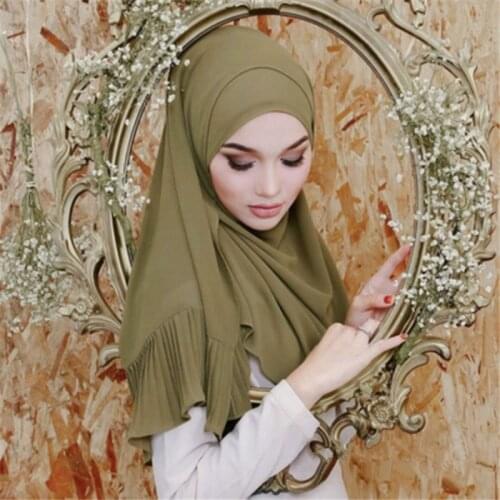 2021 muslim women bubble chiffon scarf hijab foulard femme musulman shawls islamic headscarf clothing arab wrap head scarves