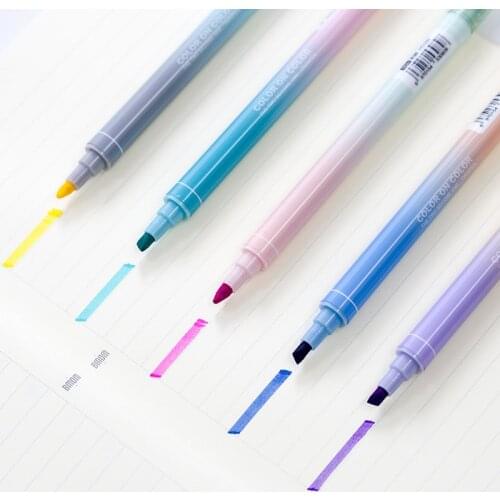 40 pcs/Lot Color on Color highlighter pen Dual-side Writing markers Fluorescent chalk Stationery Office School supplies FB723