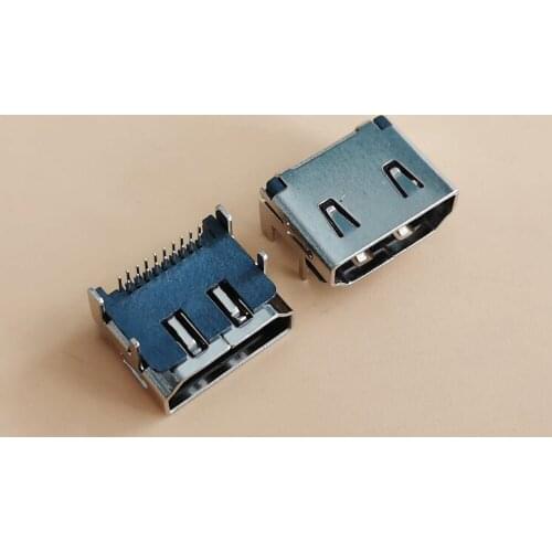 50pcs Copper HDMI Female Socket 90 degree two rows pin 19PIN HDMI Port Interface