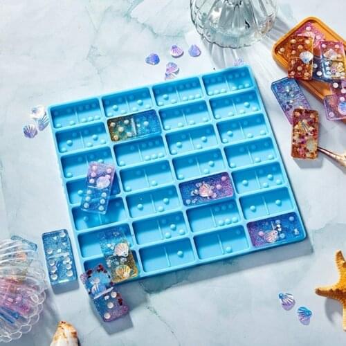 7 Pcs Dominoes Epoxy Resin Mold Domino Game Toys Silicone Mould DIY Crafts Mold