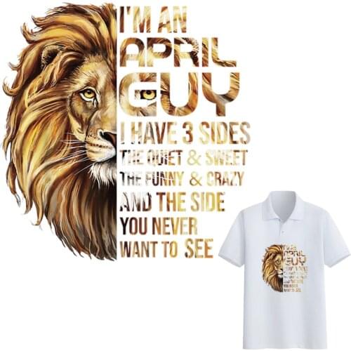 Abstract Lions Iron On Patch T-Shirt Dresses Diy New Design Hot Tear Thermal Transfer Patch Iron Animal Pattern