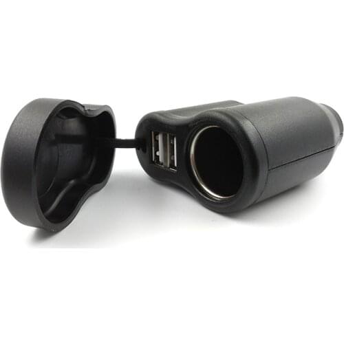 3.3A Motorcycle Power Adapter Cigarette Lighter Dual USB Port With Waterproof Cover for BMW Hella DIN Motor Cigar Lighter Socket