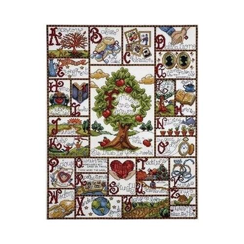 Alphabet Cross Stitch Kit Embroidery Homfun Craft Bears Cross Stich Painting Joy Sunday Christmas Decorations For Home