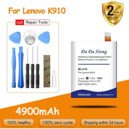Free shipping 4900mAh BL216 Battery for Lenovo VIBE Z K910 K6 X910 K910e BL-216 bl216 Replacement batteria +free tools
