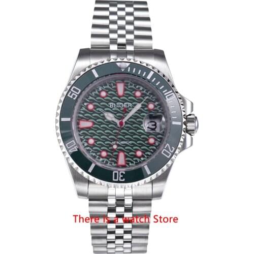 Bliger 40mm Automatic Mechanical Men Watch Luxury Brand Business Sapphire Glass Luminous Waterproof Calendar Wristwatch Men
