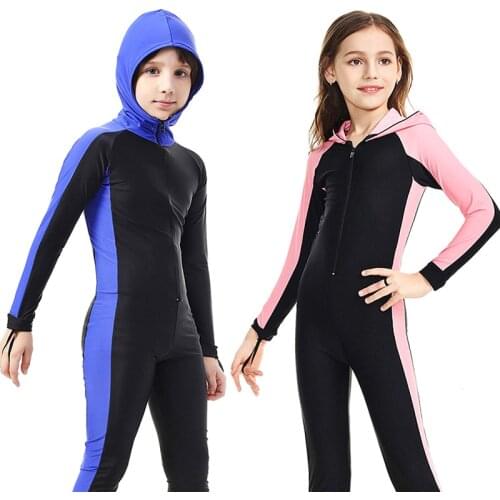 2021 Kids Wetsuits Neoprene Long Sleeves Diving Suits for Boys/Girls Children Rash Guards One Pieces Surfing Swim Snorkel Child