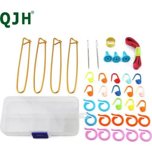 Hot Sell Mix Color Knitting 10 Grids Plastic Transparent Display Holder Storage Box Accessories Crochet Locking Stitch Plastic