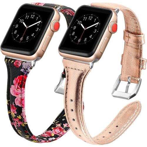 Leather strap for Apple watch band 40mm 44mm 38mm 42mm Slim Genuine leather watchband bracelet Band iWatch 3 4 5 38/40 42/44 mm