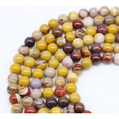 1strand/lot Natural Stone Mookaite Egg Yolk Bead 4/6/8/10/12mm Round Loose Spacer Beads For DIY Bracelet Jewelry Making Findings