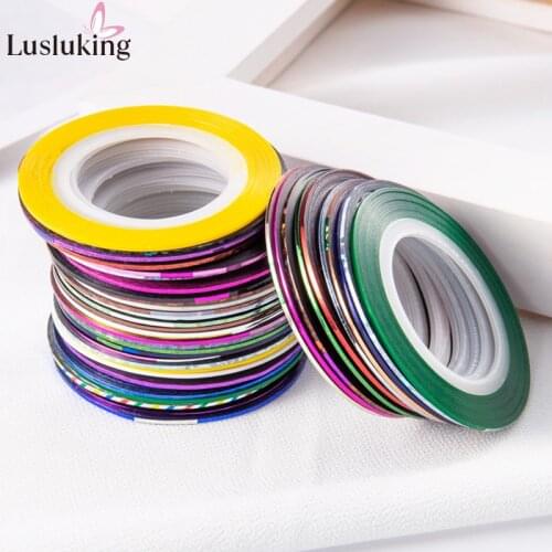 100pcs Multicolor Rolls Strip Striping Tape Line Wrap Tips Decoration Sticker DIY Nail Art Manicure Professional