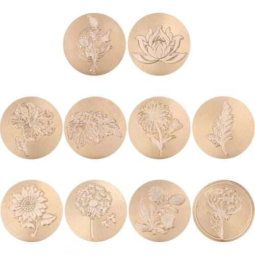 Wax Seal Stamp Replace Copper Head Round Antique Flower Sealing Wax Stamp Head DIY Hobby Tools Envelope Diary Photo Album