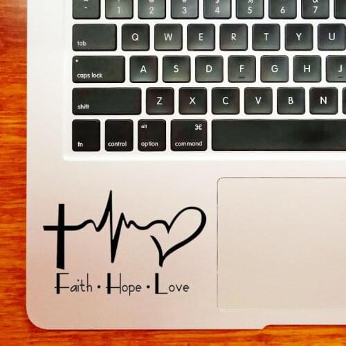 Faith Hope Love Quote Trackpad Laptop Sticker for Macbook Decal Pro 16” Air Retina 11 12 13 14 15 inch Mac Book HP Notebook Skin