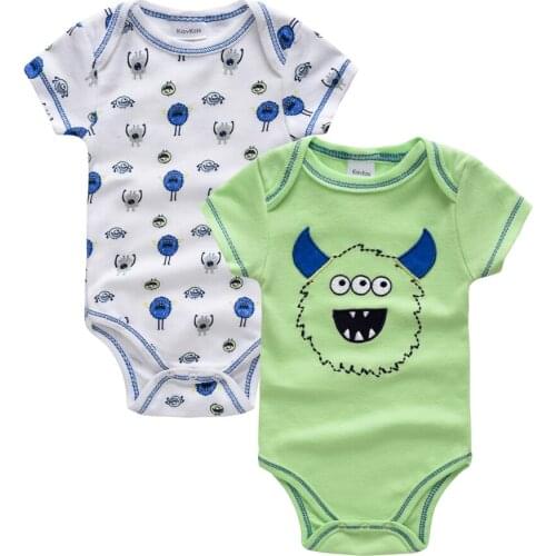 2020 New Baby Boys Bodysuit 2 Pcs Cartoon Printing Summer Cotton Boy Girl Clothes Short Sleeve 0-12 months Newborn Clothing