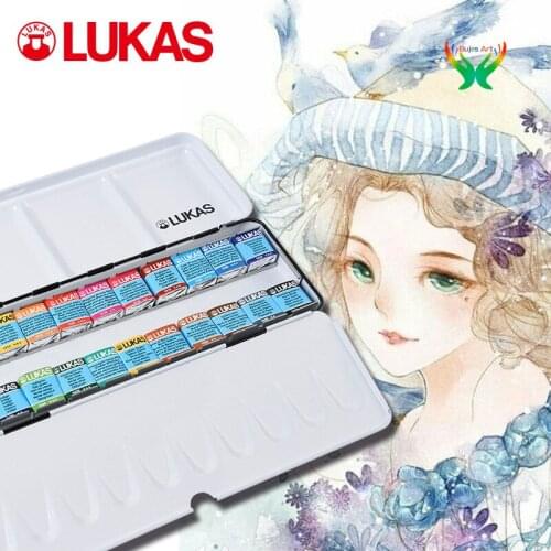Lukas solid watercolor paint imported from Germany, beginners painting set 12/16/24/48 color, oil paint,Artist Quality