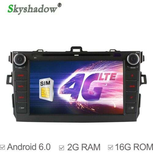 C500 8" Android 6.0 Quad Core 2GB RAM Car DVD Player for Toyota Corolla 2007- 2010 2011 GPS Map RDS Radio 4G LTE SIM Bluetooth