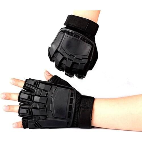 Military Fingerless Gloves US Army Training Hunting Combat Gear Anti-Slip Wearproof Hard Shell Half Finger Mens Tactical Gloves