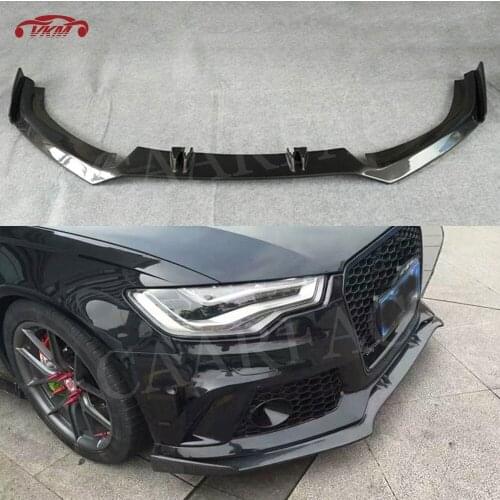 Carbon Fiber Front Lip Spoiler Splitter For Audi A6 RS6 A7 RS7 2012-2018 Head Bumper Chin Shovel Protector FRP Car Styling
