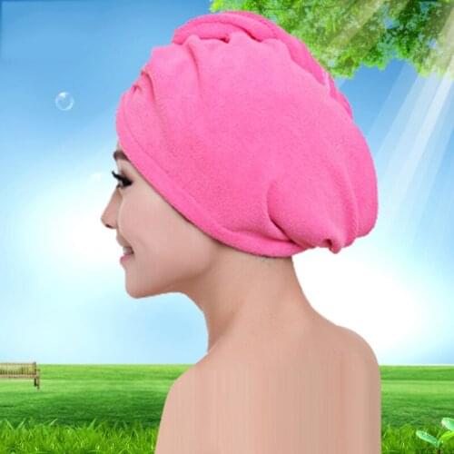 Water Absorption Shower Cap Solid Color Thickening Microfiber Dry Hair Caps Bathroom Home Hotel Super Absorbent Dry Hair Towel