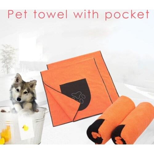 Pet Dog Towel Super Absorbent Cat Dog Bathrobe Microfiber Bath Towels Quick Drying Cat Bath Towel