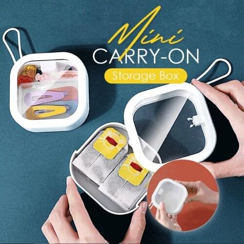 Mini Carry-on Storage Box Portable Clear Flip Jewelry Pill Storage Box Square Plastic Small Storage Boxes Case Organizer Boxes