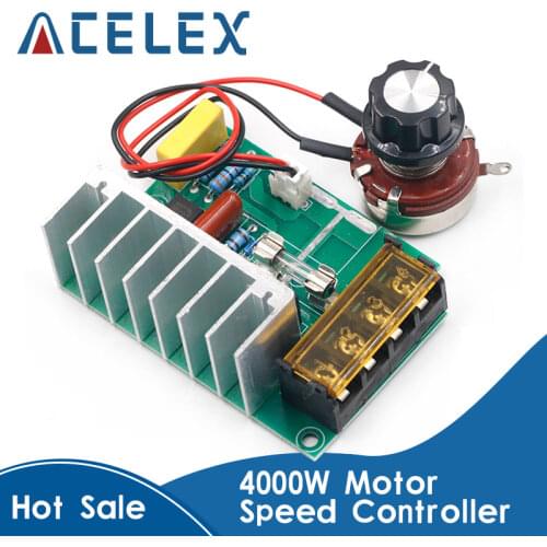 4000W 0-220V AC SCR Electric Voltage Regulator Motor Speed Controller Dimmers Dimming Speed With Temperature Insurance