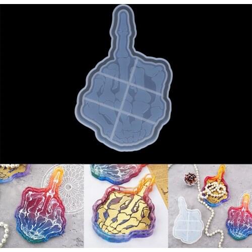 Salver Silicone Mold Ashtray Skeleton Finger Plate For Resin Molds DIY Dish Crystal Resin UV Epoxy Crafts Tray Home Decoration