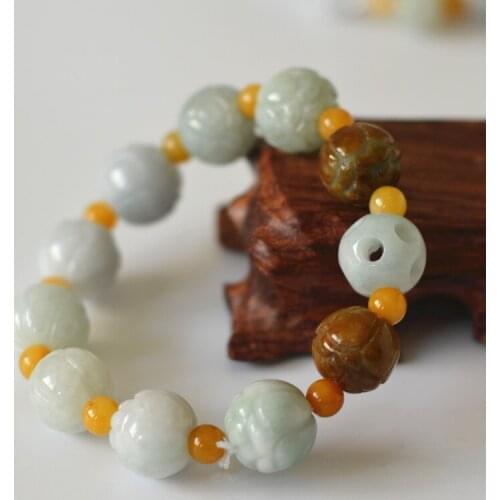 Certificate Natural A level Jadeite Bracelet Lotus PIXIU Bracelet Single Lap Hand String Bangle Gift For Women Jewelry