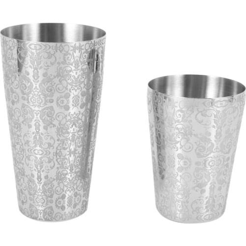 Cocktail Shaker Boston Shaker 304 Stainless Steel Barra De Ferramentas Creative Engraving Design Boston Cocktail Shaker Tin Set